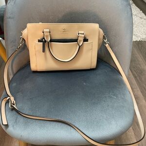 Kate Spade Beige Satchel with Black Accents
